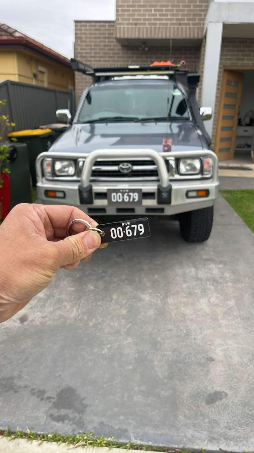 Customer photo review of NSW Traditional Licence Plate Custom Keychain