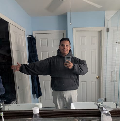 Customer photo review of Logo Shrunken Hoodie - Yeezy Gap Engineered By Balenciaga - 2 Colors Available