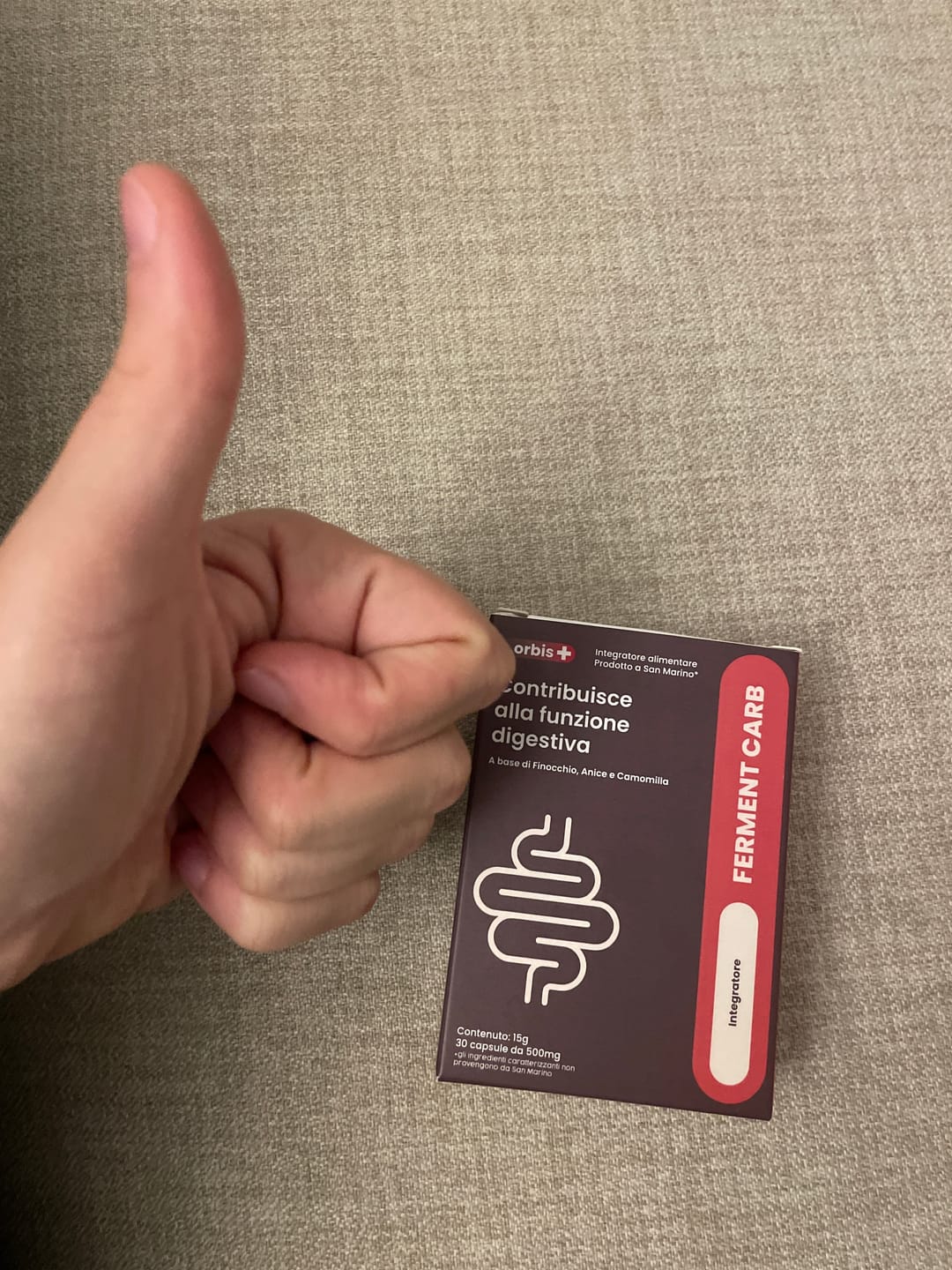 Customer photo review of FERMENTCARB - Enzimi Digestivi e Probiotici (30 capsule)
