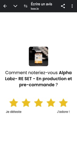 Customer photo review of Alpha Labz- RE SET - En production et pre-commande