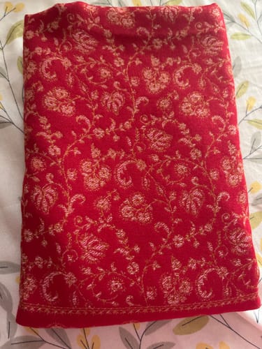 Customer photo review of Pashtush Womens Faux Pashmina Shawl, Ethnic  Weave Design, Maroon