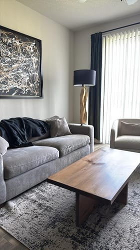 Customer photo review of Rustic Cross Base Coffee Table