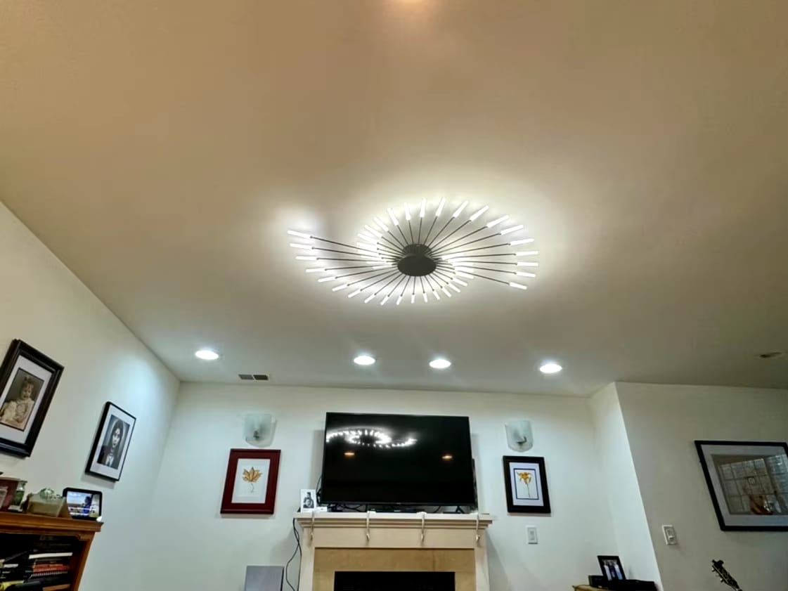 Customer photo review of WOMO Firework Starburst Flush Mount Ceiling Light-WM1000