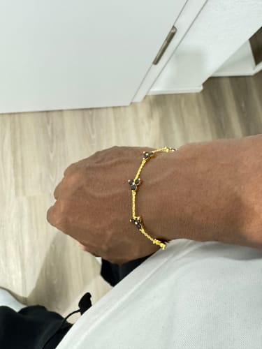 Customer photo review of Como Link Bracelet  - Gold Onyx