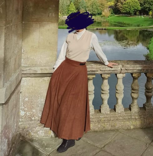 Customer photo review of Momao Xiewen 磨毛斜纹 Brushed Twill Pocket Adjustable Modernized Mamian Skirt