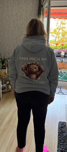 Customer photo review of ICH BEIß DICH Rückendruck Unisex Hoodie