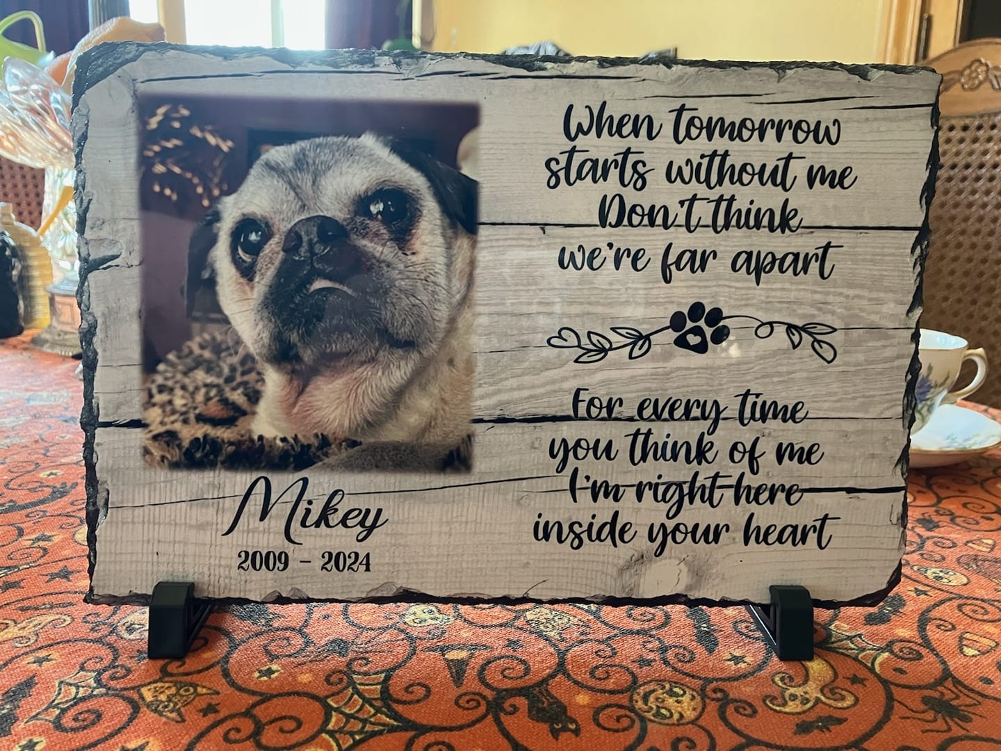 Customer photo review of Personalized Dog Memorial   When Tomorrow Starts without me  Personalized Picture Keepsake