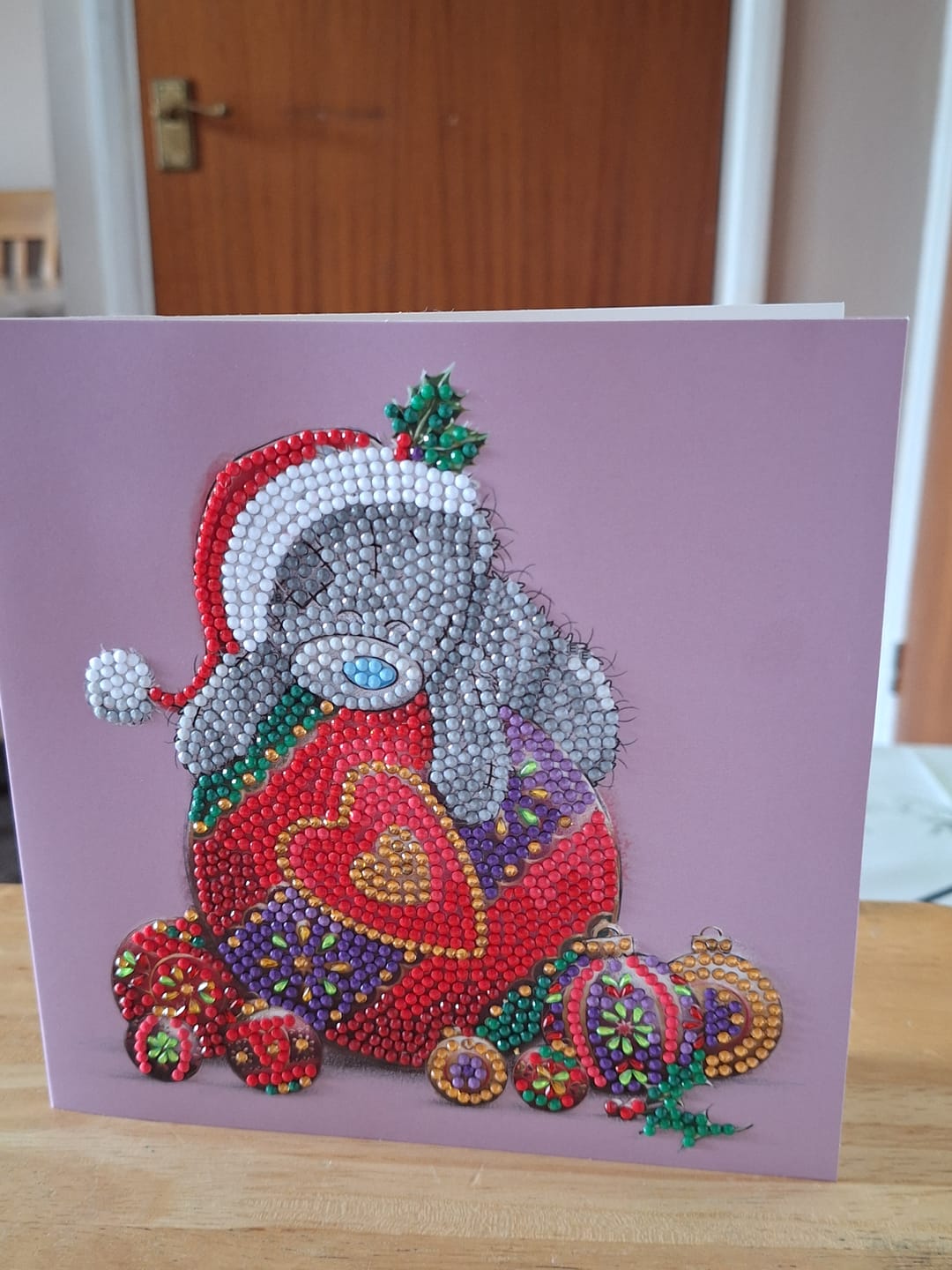 Customer photo review of "Bauble Bliss" Tatty Teddy Crystal Art Card