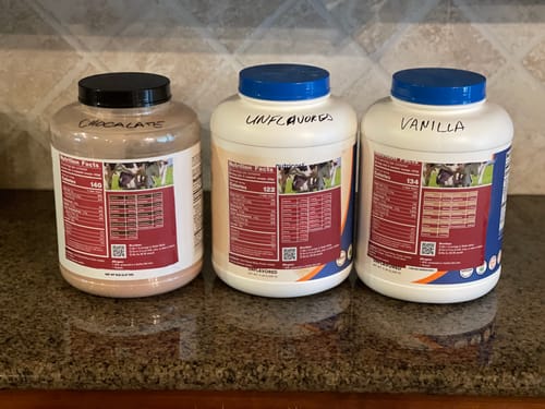 Customer photo review of 3 Flavor Whey Protein Isolate Combos