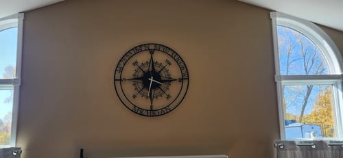 Customer photo review of Customized Metal Compass Wall Clock