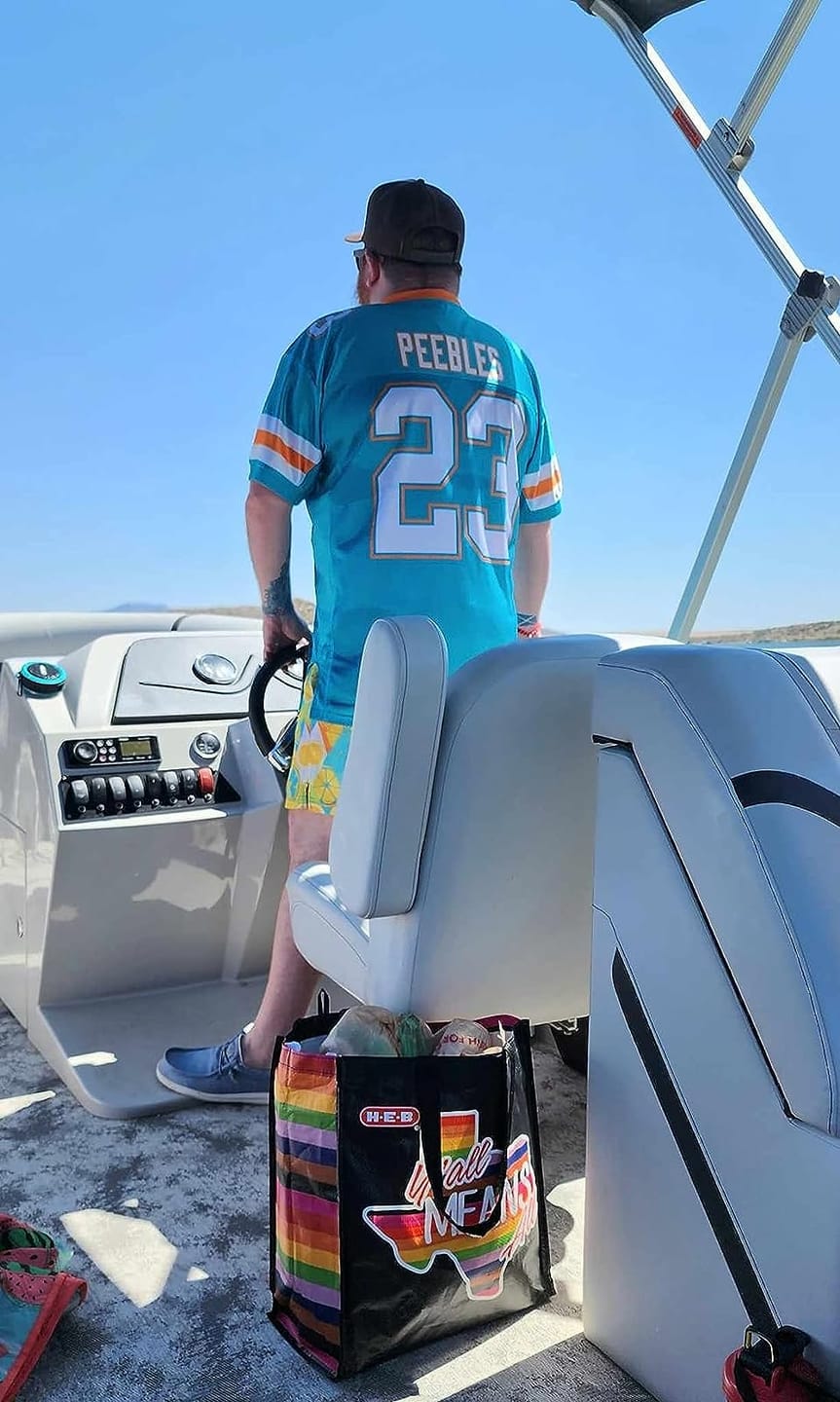 Customer photo review of Custom Aqua White-Orange Classic Style Mesh Authentic Football Jersey