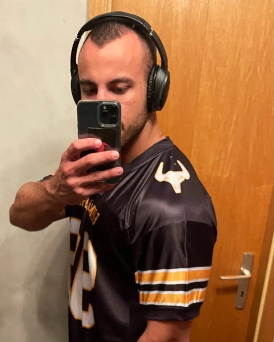 Customer photo review of Custom Black White-Gold Classic Style Mesh Authentic Football Jersey
