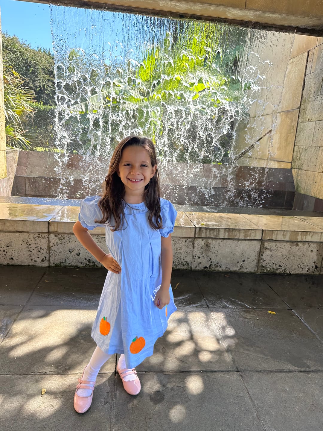 Customer photo review of Pumpkin Cluster Light Blue Chloe Dress
