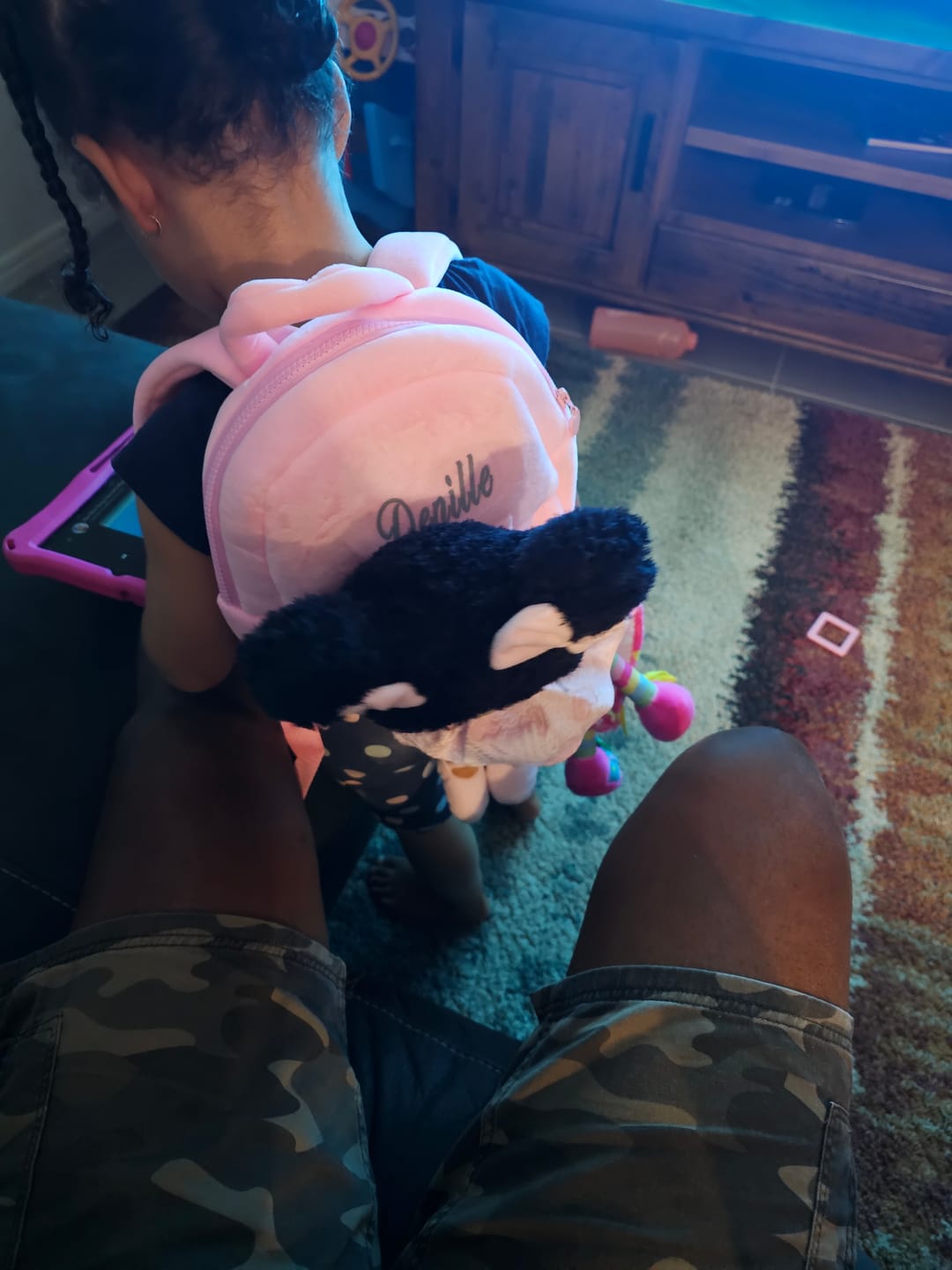 Customer photo review of Personalized Doll Carrier Backpack - 3 Colors