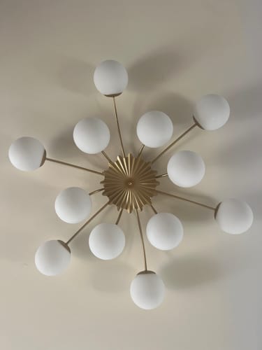 Customer photo review of Blossom 12-Light Opal Glass Bubble Semi Flush Chandelier