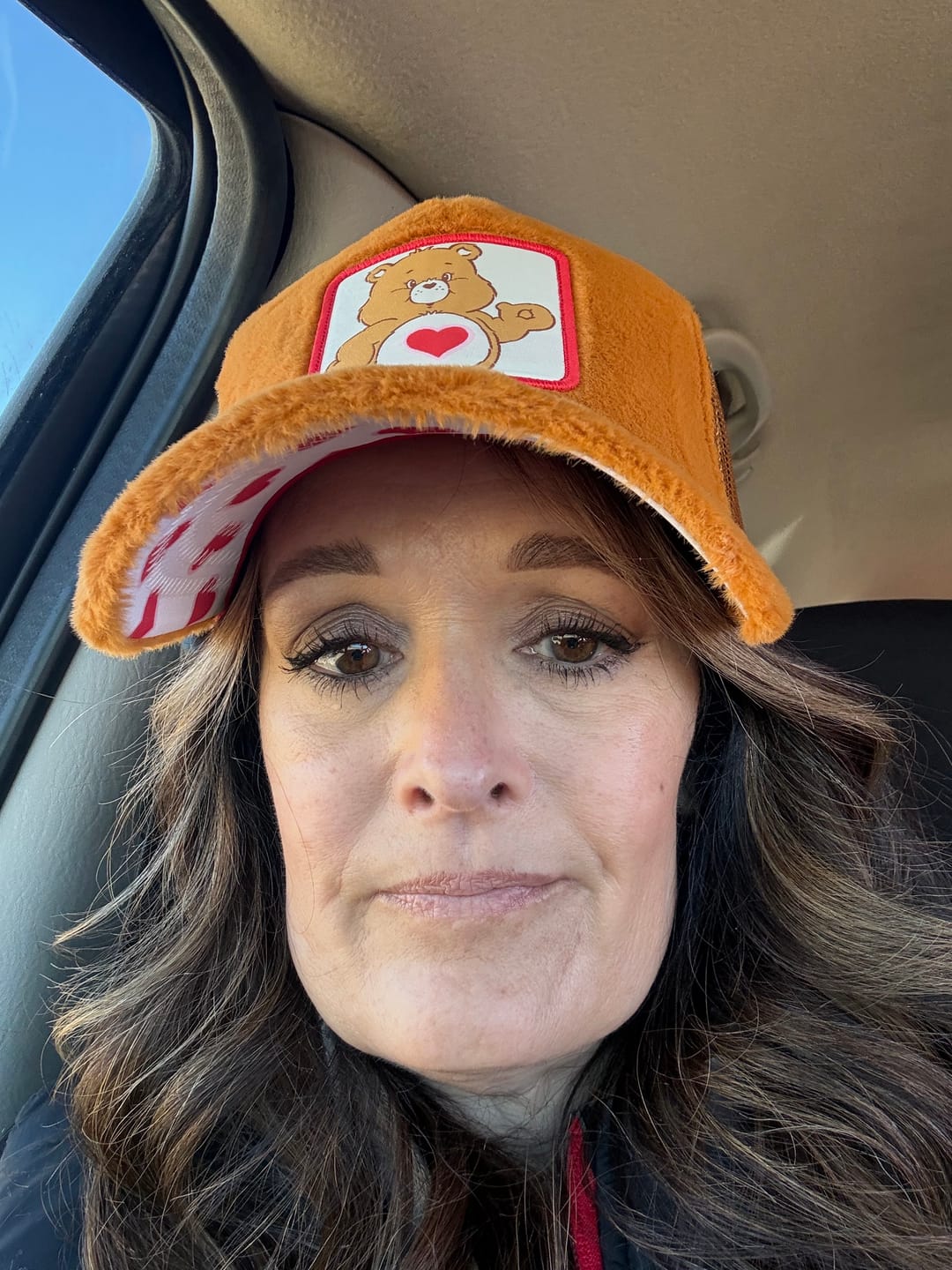 Customer photo review of OVERLORD X Care bears:  Tender Heart Bear Trucker Cap