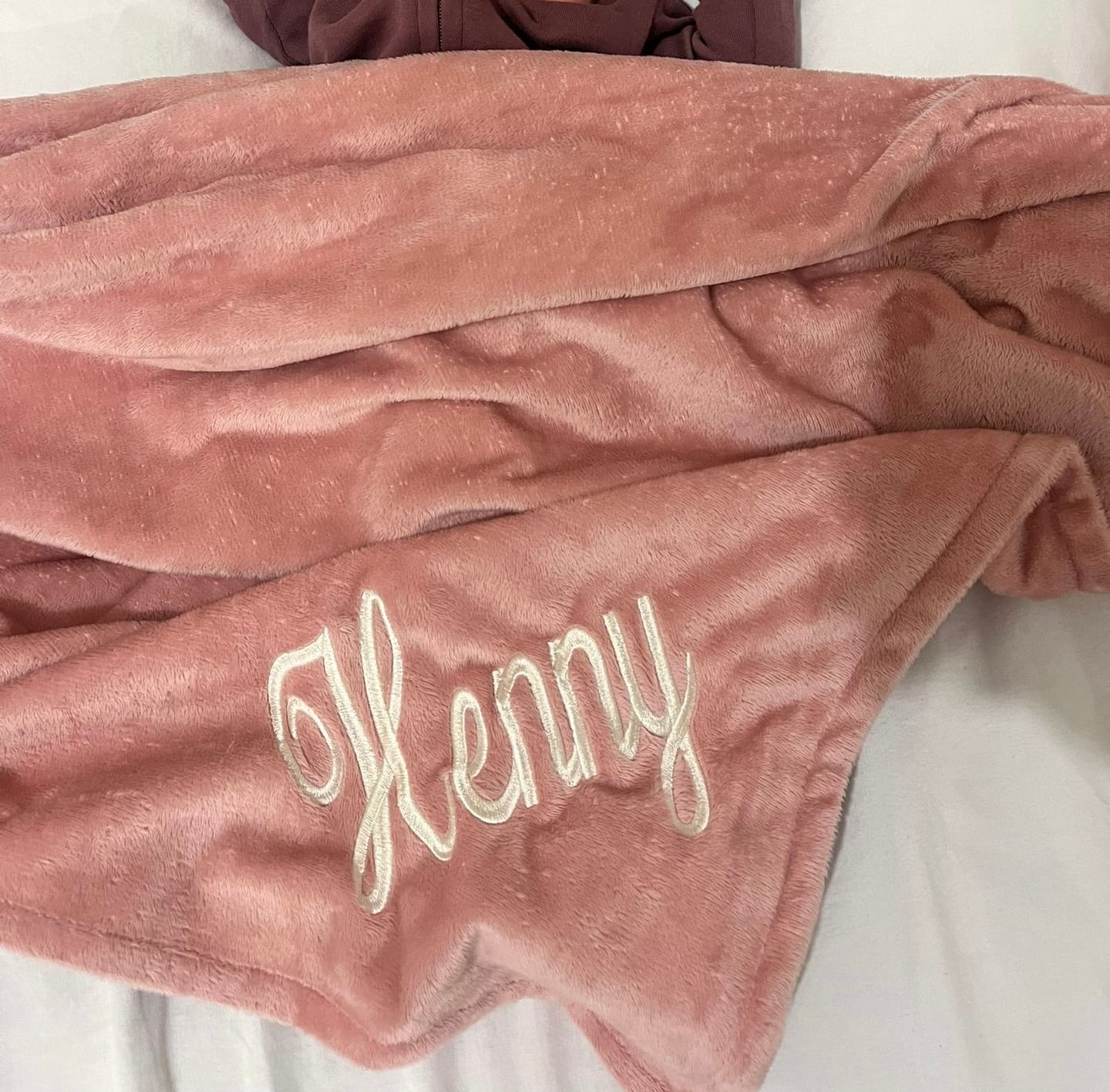 Customer photo review of MinkyBee Stroller Blanket ~ Dusty Pink