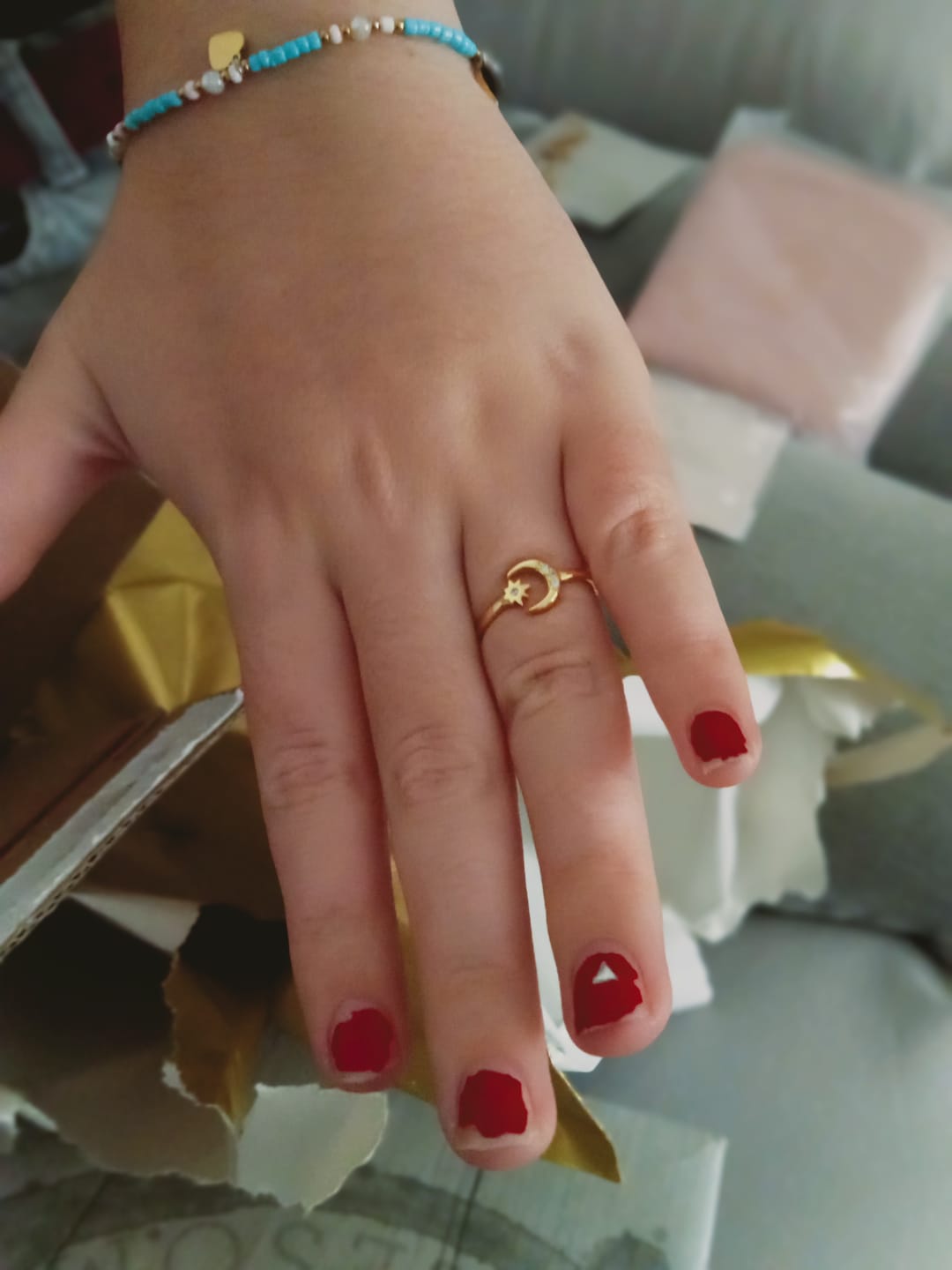 Customer photo review of Anillo Luna y Estrella
