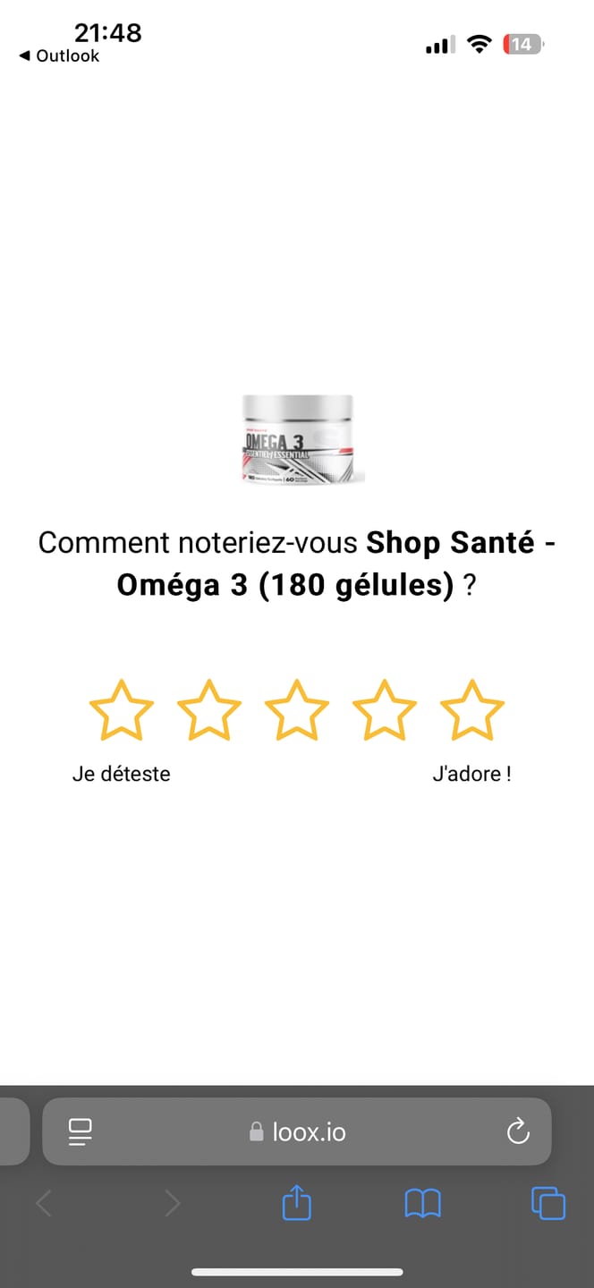 Customer photo review of Shop Santé - Oméga 3 (180 gélules)