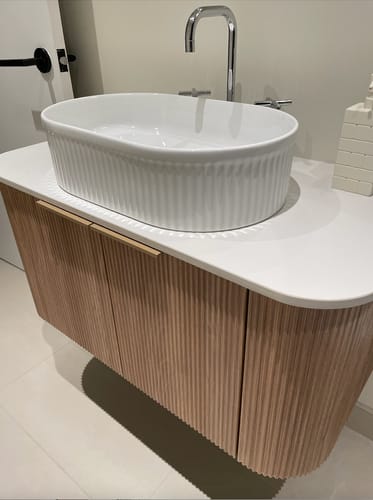 Customer photo review of Bellezza Floating Vanity (24"-60")