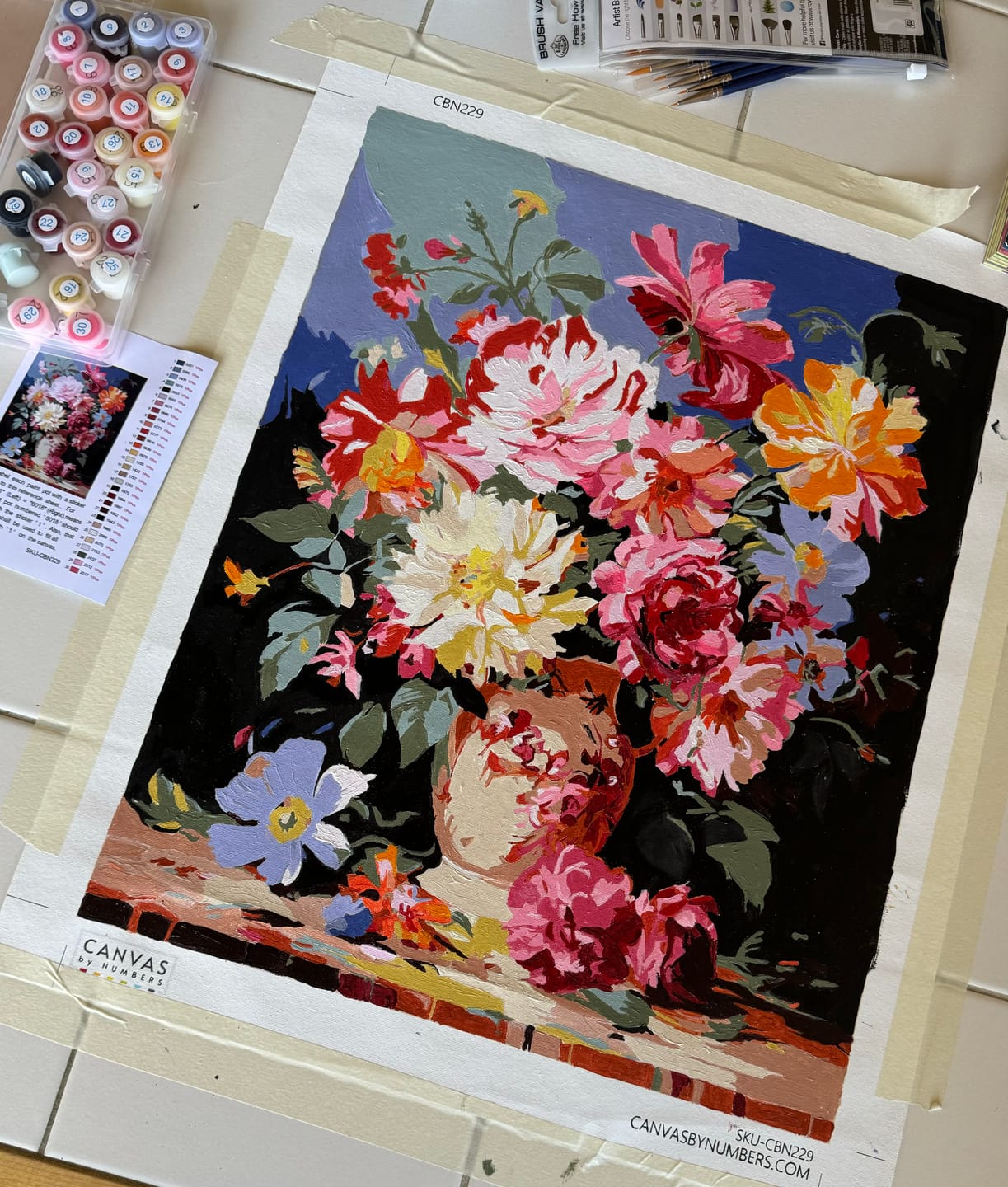 Customer photo review of Colorful Arrangement - Paint by Numbers