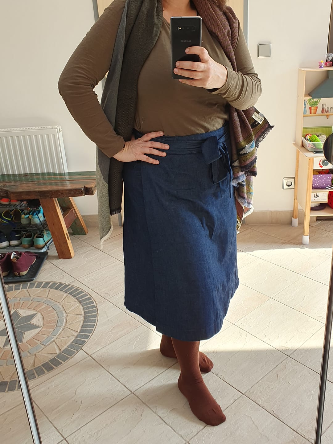 Customer photo review of NEW! Denim Wrap Skirt