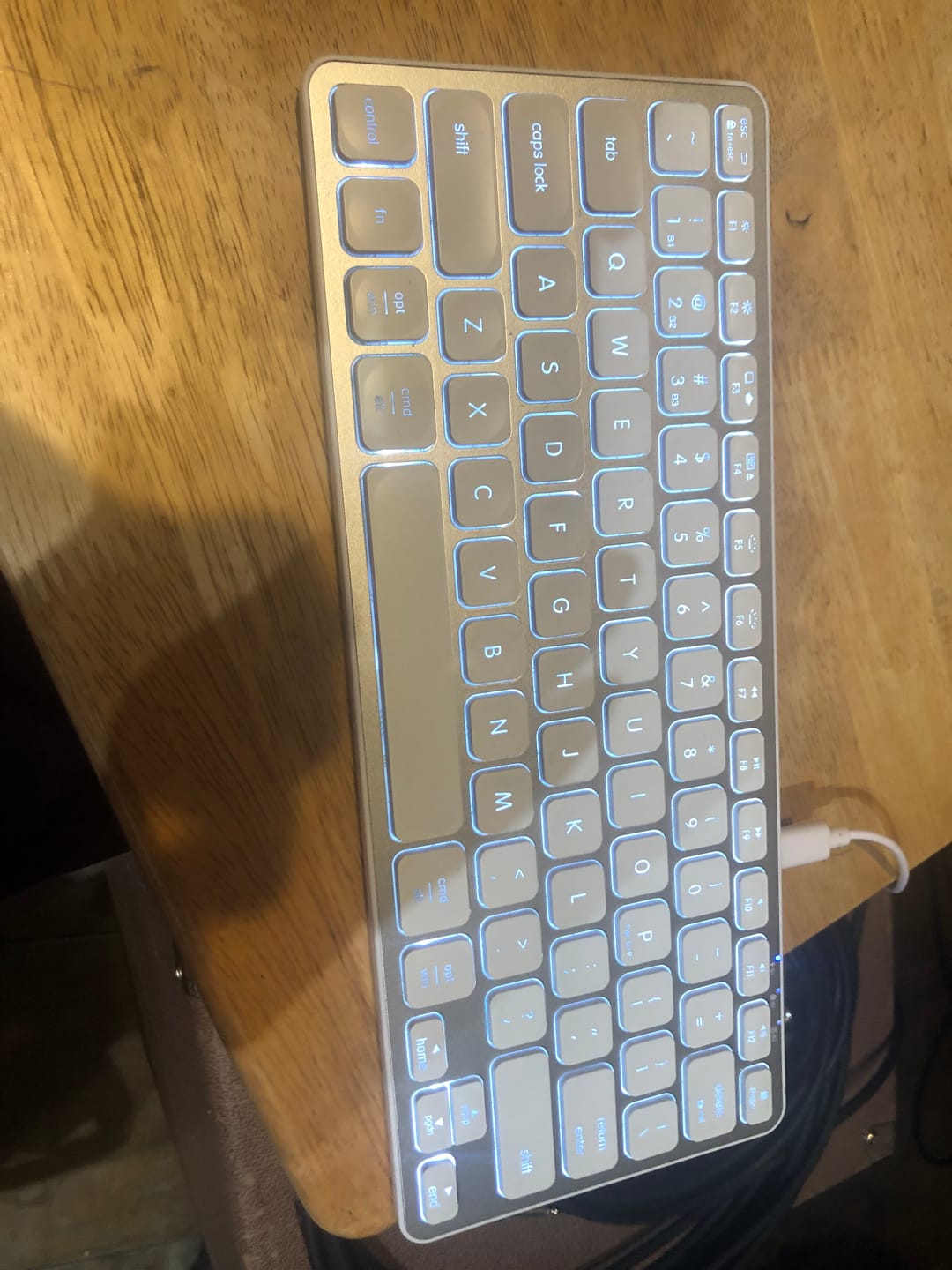 Customer photo review of Backlit Keyboard Wireless for Mac (Compact, Aluminum)