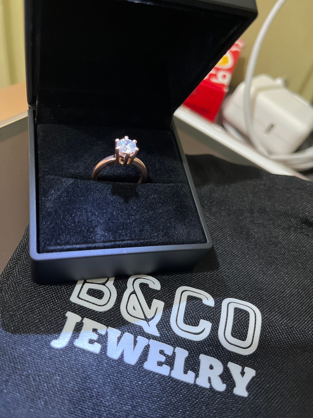Customer photo review of 1ct Solitaire 6-prong Engagement Ring