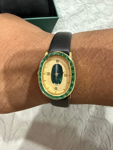 Customer photo review of Oval Halo Diamond Watch (24mm x 30mm)