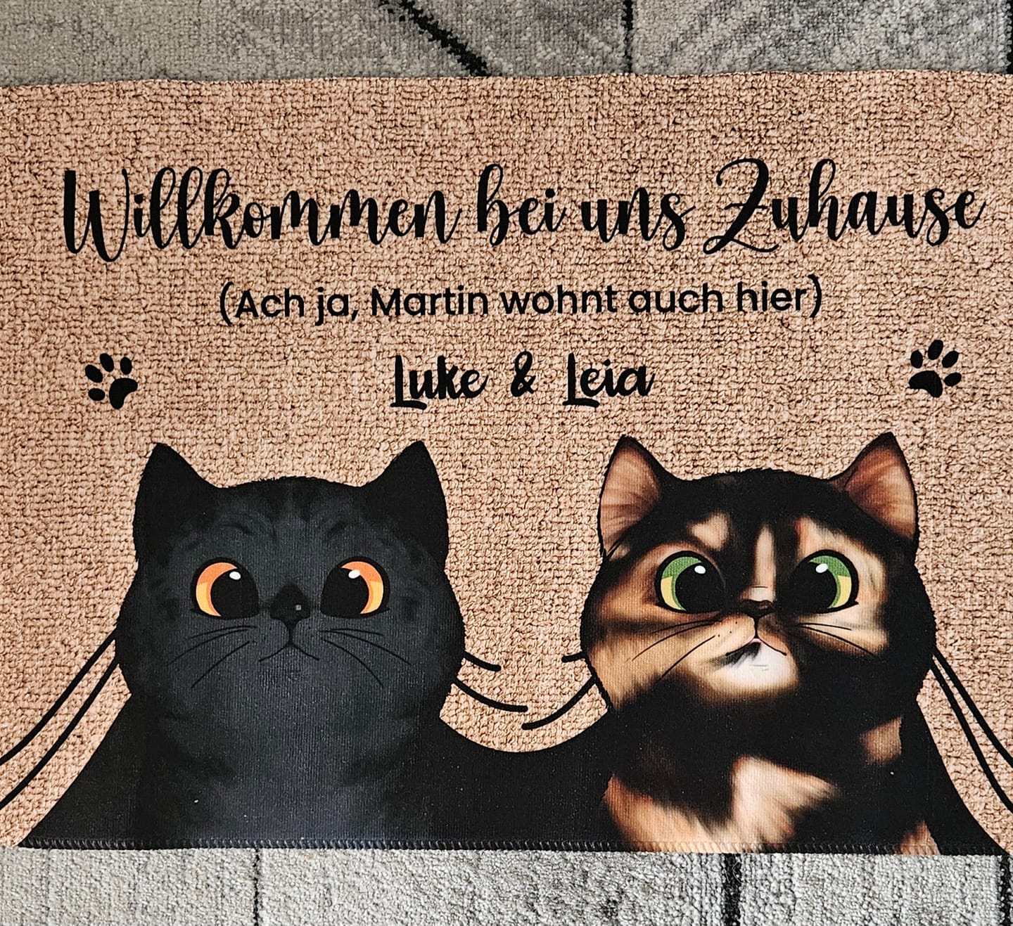 Customer photo review of Bei mir Zuhause - Individuelle Fußmatte