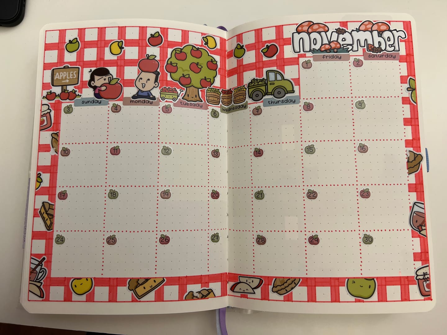 Customer photo review of Numbers - Red Riding Hood  Planner Stickers