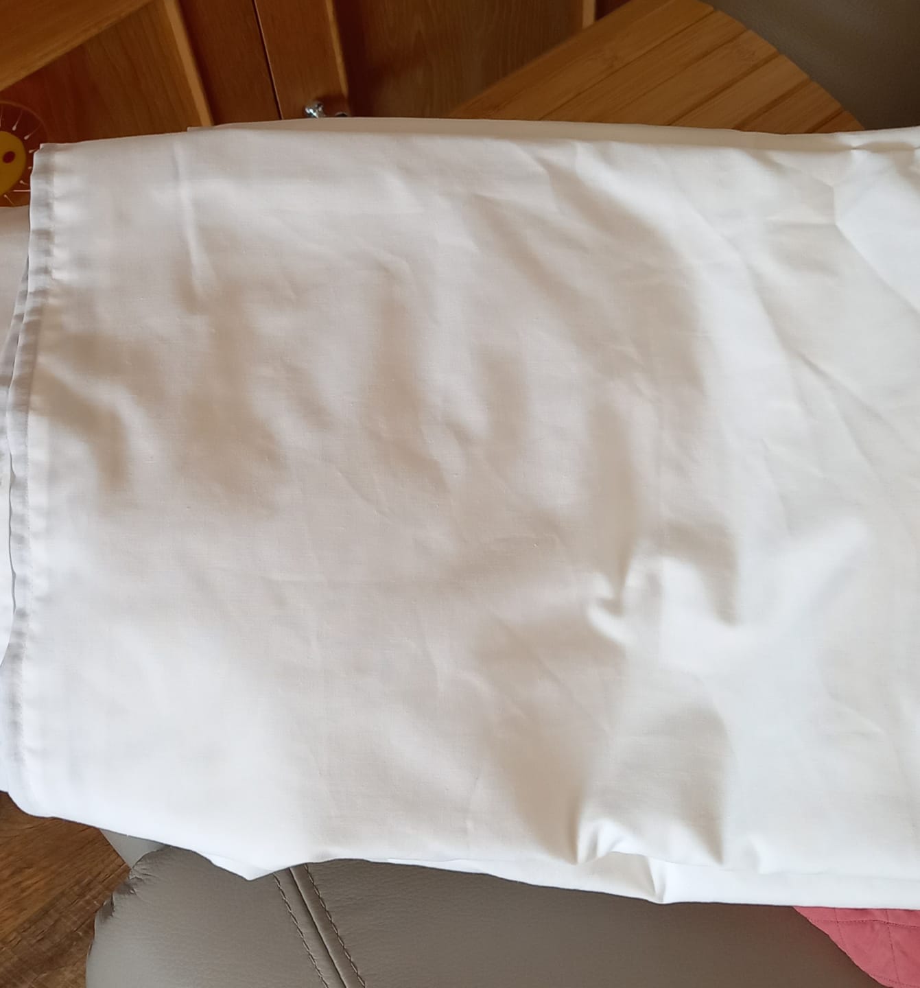 Customer photo review of 94” White Polycotton Sheeting Fabric