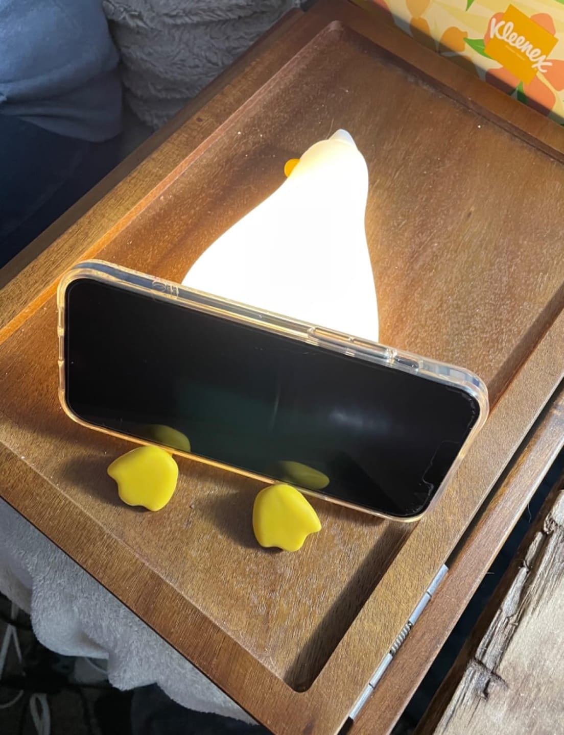 Customer photo review of Huggwaii Squishy Silicone Lazy Duck LED Night Light - Perfect Gift for Kids and Girls