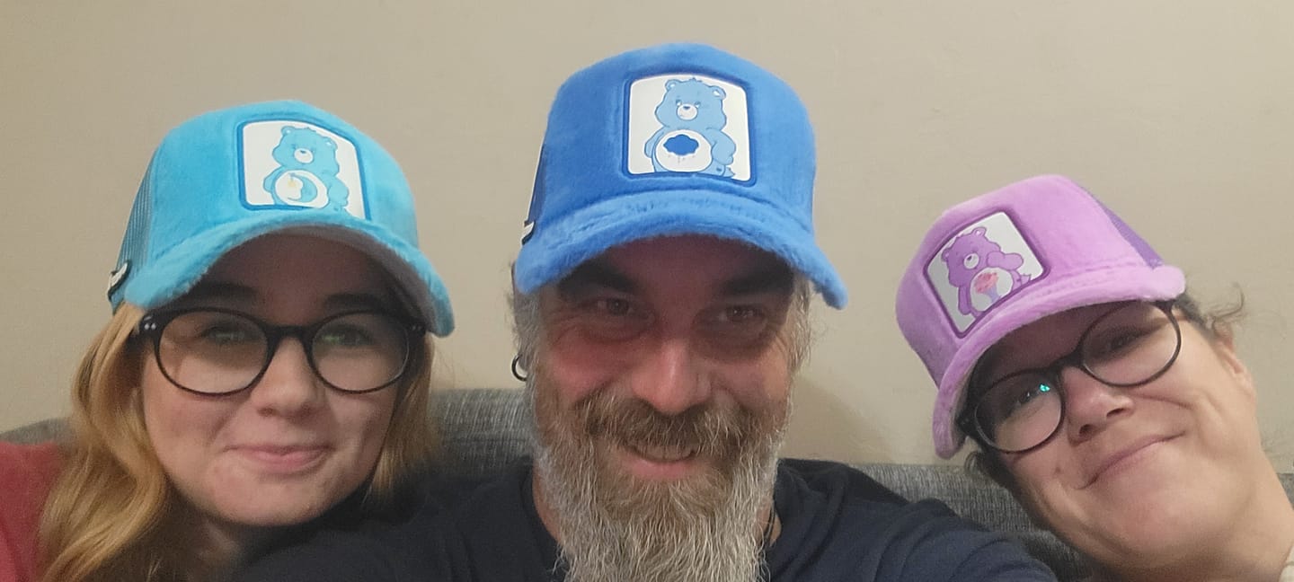 Customer photo review of OVERLORD X Care bears:  Share Bear Trucker Cap
