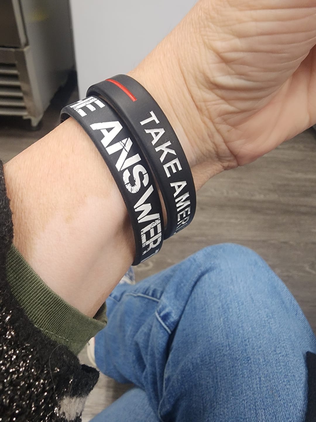 Customer photo review of The Answer to 1984 Wristband