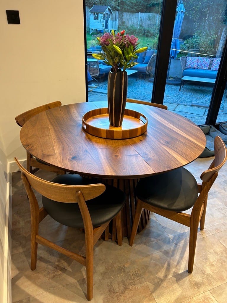 Customer photo review of Vivien Extendable Round Dining Table in Darker Walnut