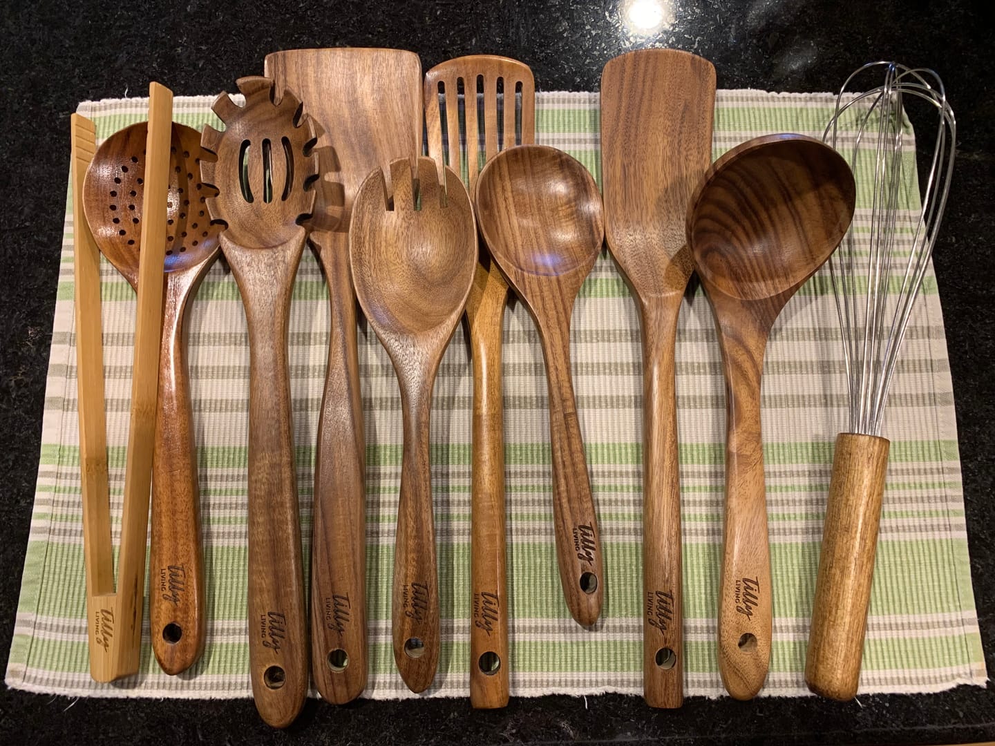Customer photo review of 10 Piece Teak Wooden Utensil Set