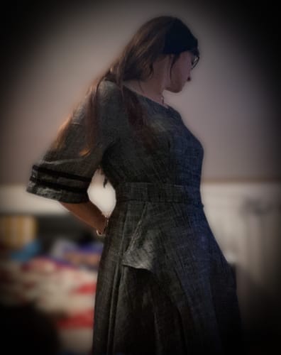 Customer photo review of Grey dress, linen dress, maxi dress 1698