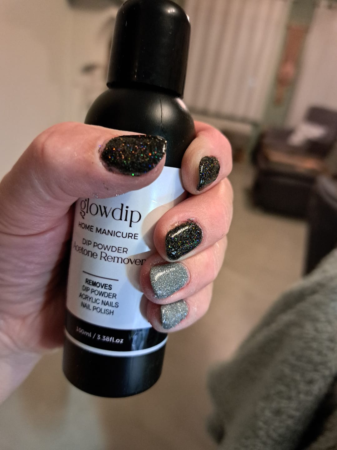 Customer photo review of Black Out Dipping Powder