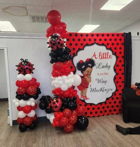 Customer photo review of Custom Fabric Backdrop for Birthday&Baby Shower&Wedding& Any Event Decorations