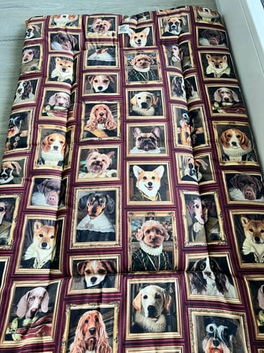 Customer photo review of Trapuntina Quadro Dogs Golden Age