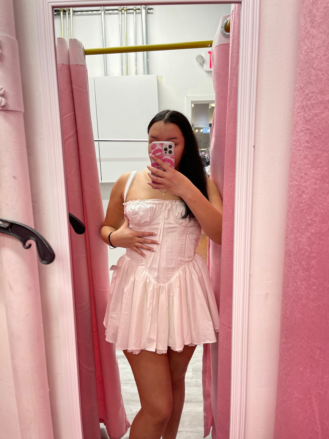 Customer photo review of Always Around Corset Poplin Mini Dress