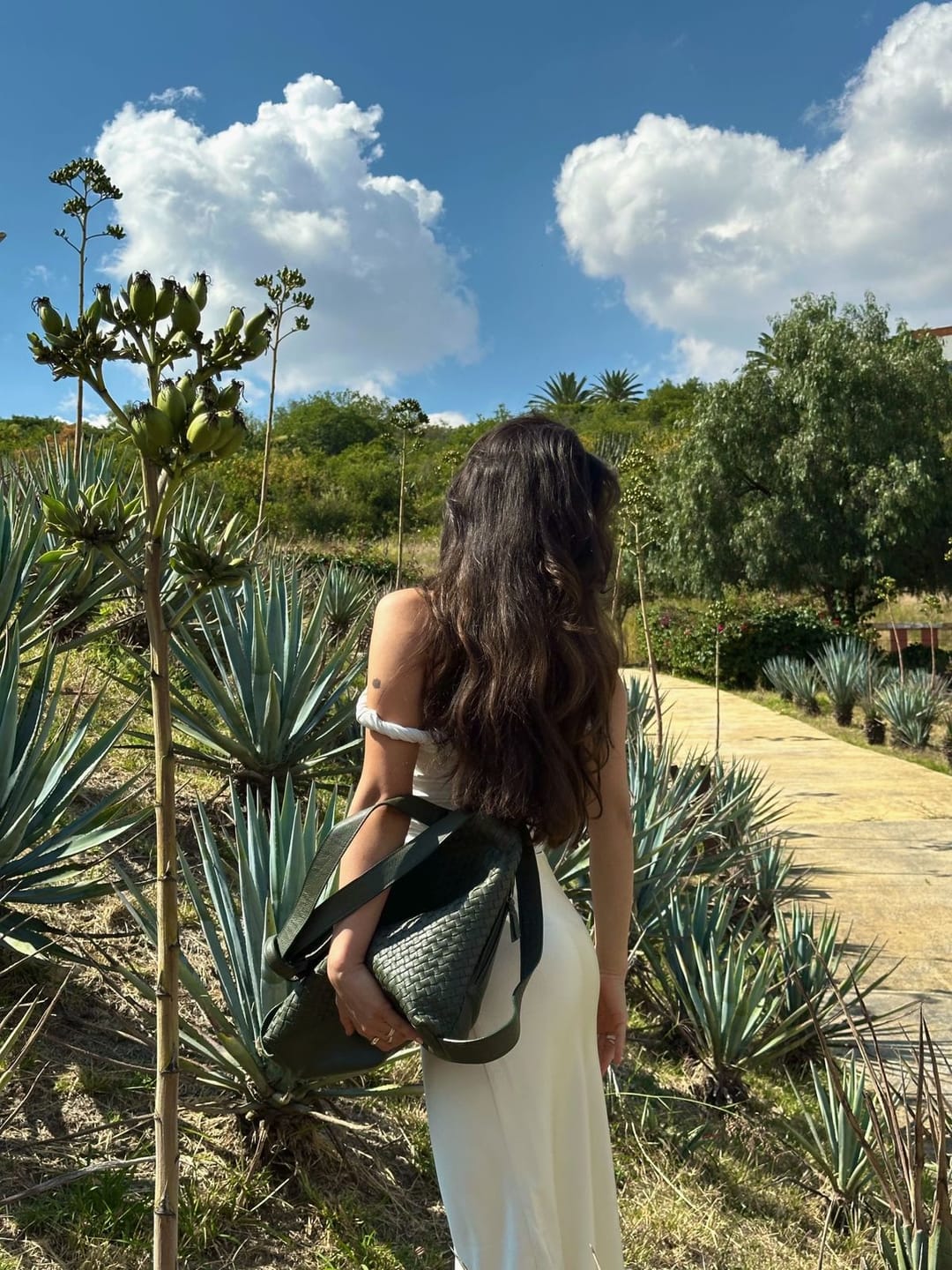 Customer photo review of Woven Evra Tote - Forest