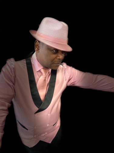 Customer photo review of Black Floral Jacquard Silk Men's Vest Hanky Cufflinks Tie Set