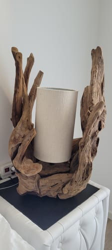Customer photo review of Tisch Wurzellampe BION Höhe 70 cm | Lampenschirm: Natur