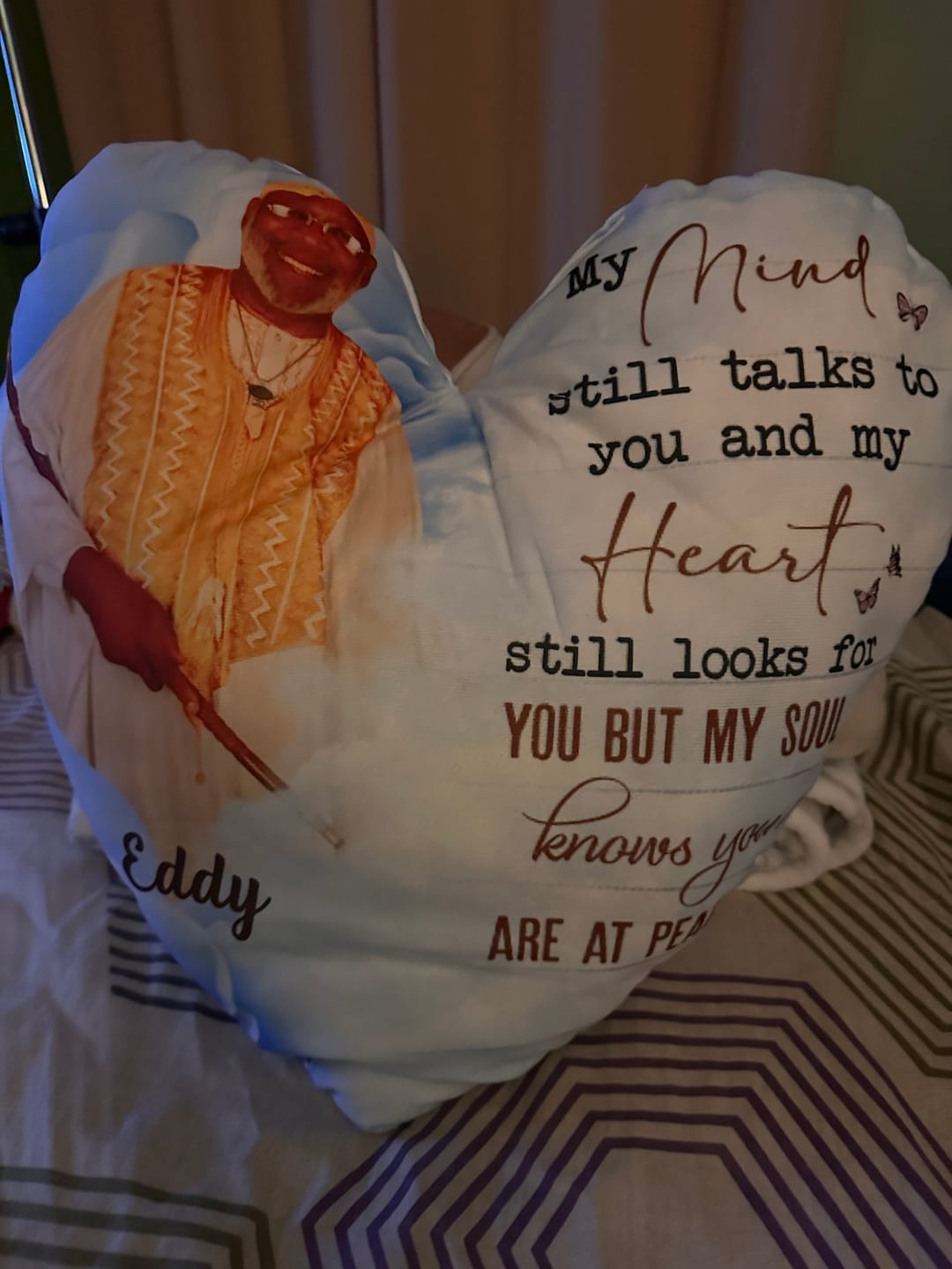 Customer photo review of Memorial Gift - When You Miss Me Have No Fear Hug This Pillow - Personalized Photo Pillow