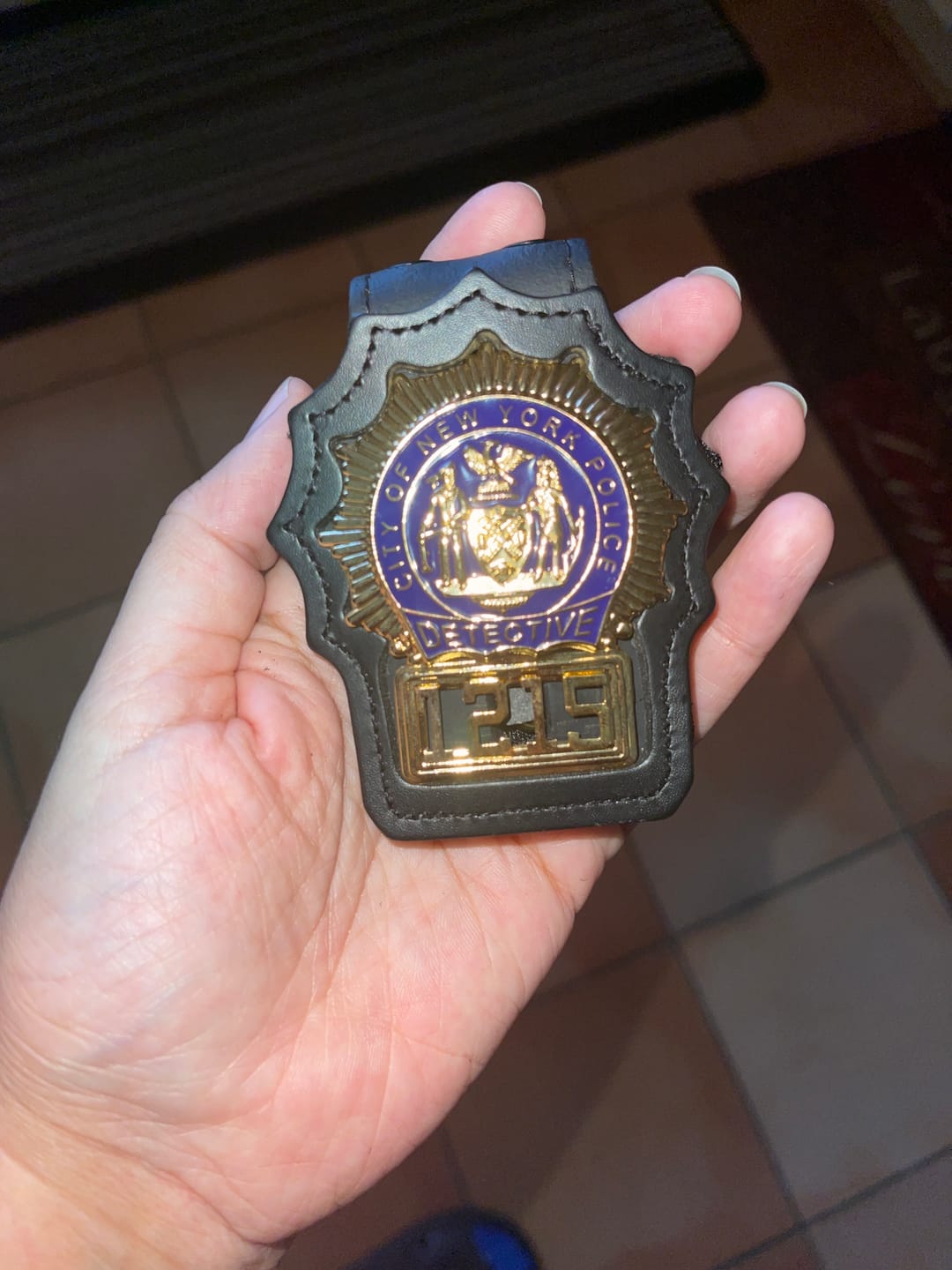 Customer photo review of NY New York Detective Police Badge Replica Movie Props *Customizable Badge Number*