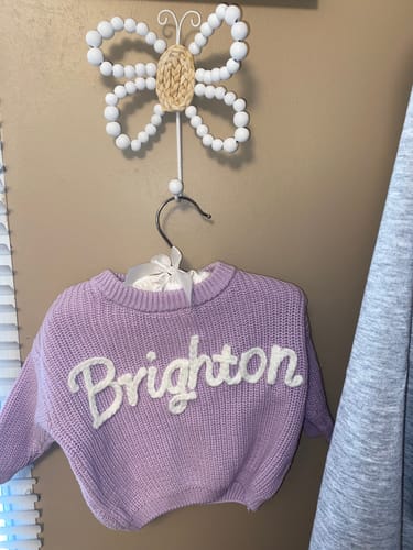 Customer photo review of Hand Knitted Personalized Sweater