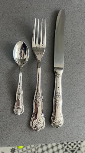 Customer photo review of Custom - Vintage Silver Hand-stamped cutlery