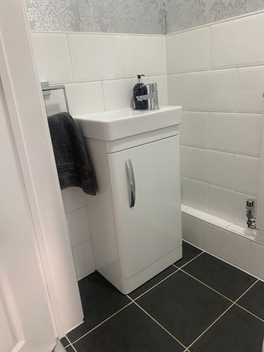 Customer photo review of Tavistock Compass Cloakroom Vanity Unit & Basin - White Gloss
